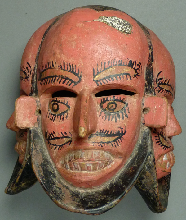 Large Mexican Decorative Indigenous Diablo Wall Mask.